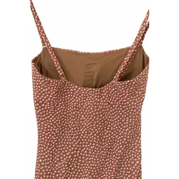 Aerie S/P Tie Front Cutout One Piece Swimsuit Polka Dot Full Coverage Resort - Picture 8 of 10